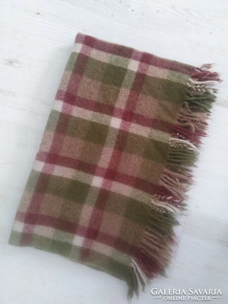 Wool blanket, decorative ornament - olive green