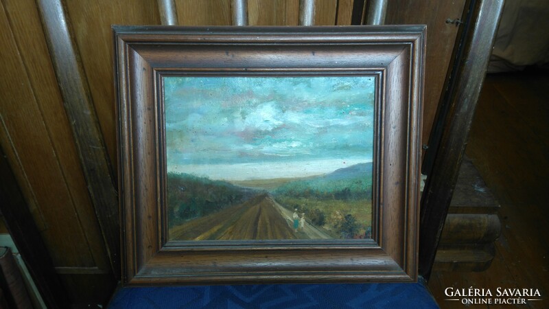 Old expressive oil painting from Germany 30x26 cm