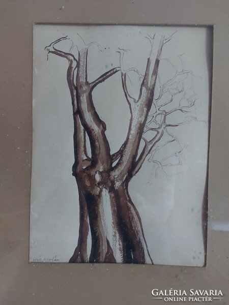 István Oroján's painting depicting a tree trunk 1971 - 511