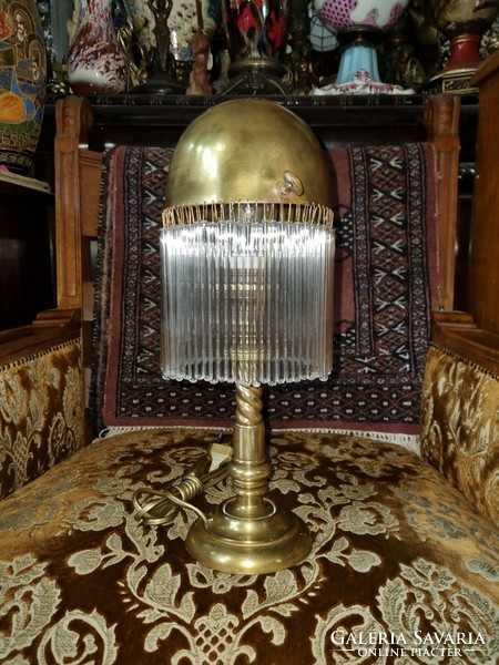 Régi Felújított üvegpálcás asztali lámpa