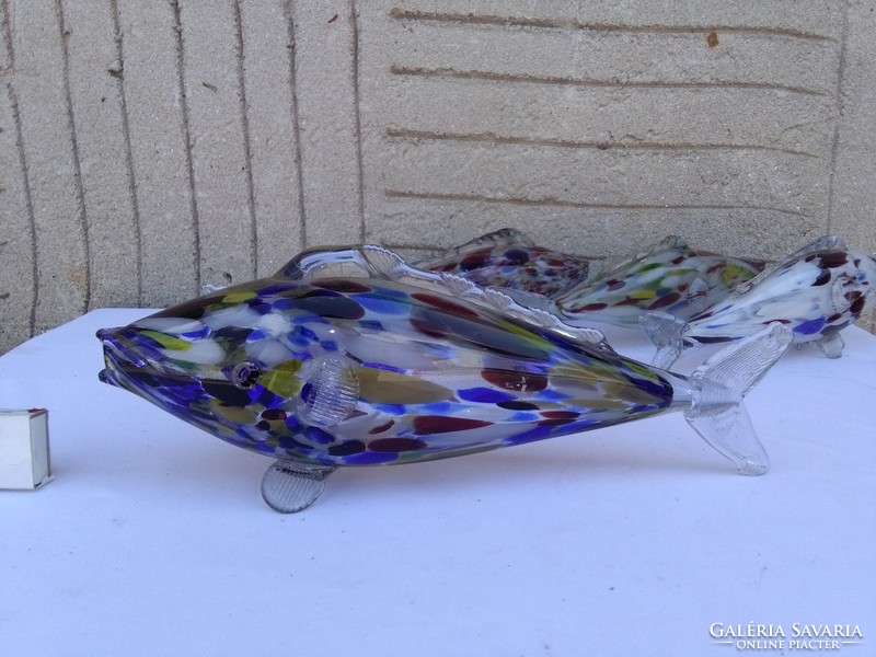 Négy darab retro üveg hal - együtt eladó