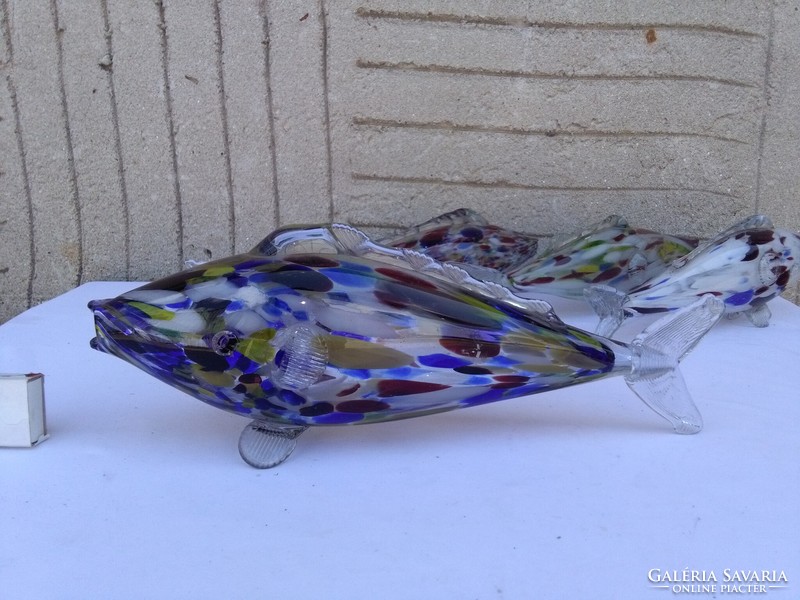 Four retro glass fish - sold together