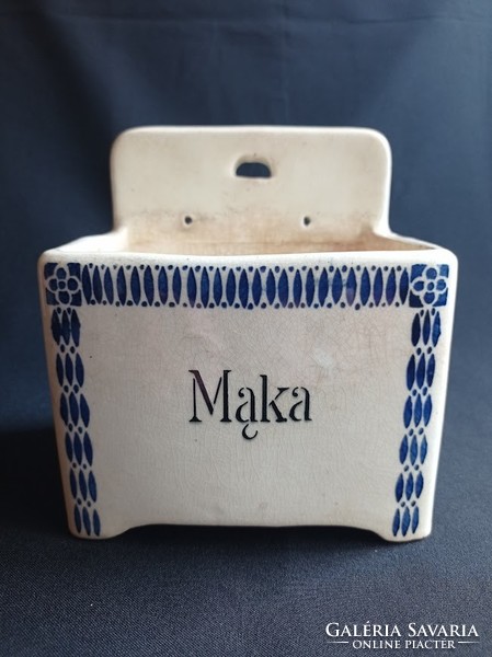 Anitk earthenware spice holder with maka/flour inscription