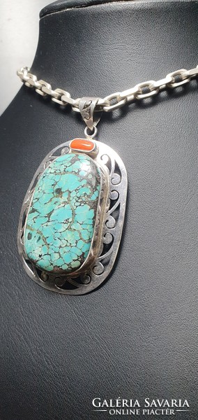 Exclusive turquoise pendant for individuals. With certification!