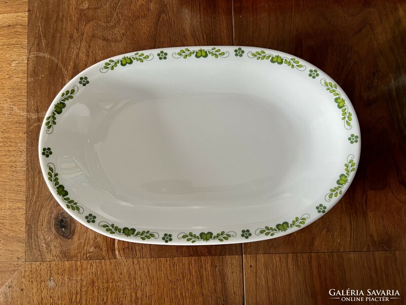 Green Hungarian oval sausage sliding plate lowland porcelain