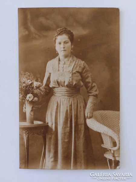 Régi női fotó 1918 hölgy fénykép Hommonai Makó
