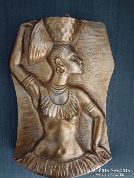 Afrikai nő fém falikép