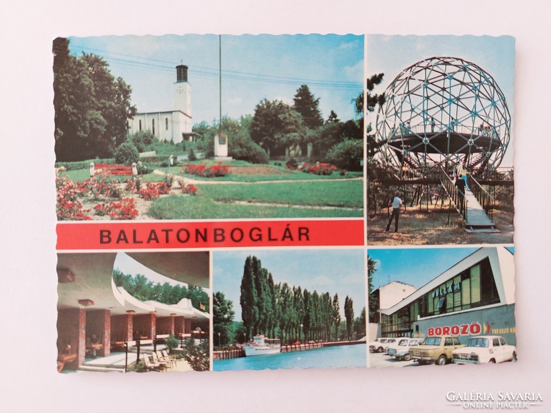 Régi képeslap Balatonboglár Hullám szálló retro fotó levelezőlap