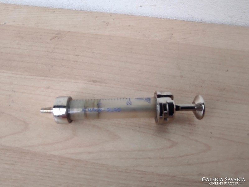 Antique medical hospital device glass syringe without box 894 7451