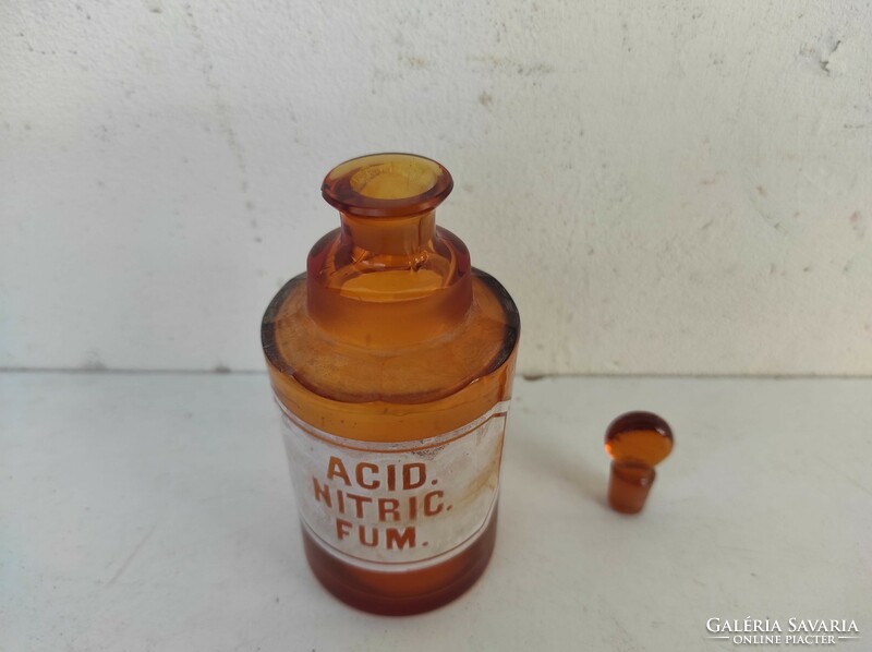 Antik orvos gyógyszer patika gyógyszerész tégely üveg festett felirattal 860 7426