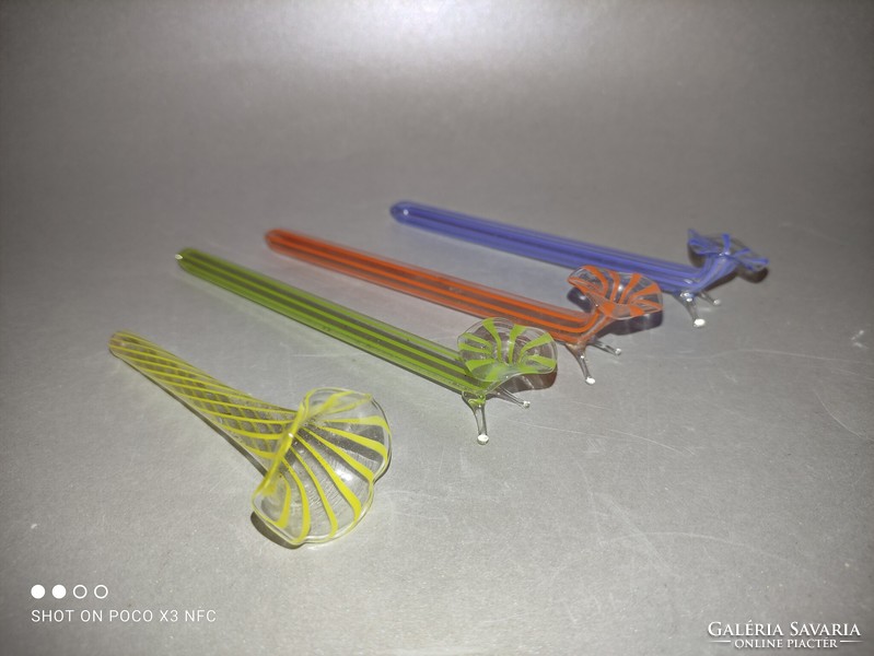 Bimini Lauscha Art kézműves üveg késtartó üveg késbak 3 darab plusz 1 ajándék