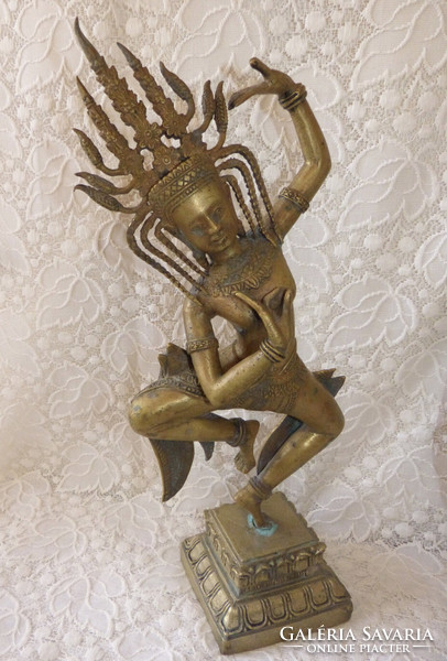 Táncoló thai vagy indiai hindu isten vagy táncos keleti ázsiai réz szobor 40 cm