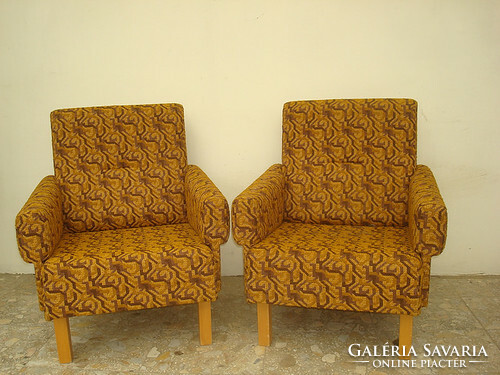 Retro fotel  bútor 2 darab hibátlan kárpitozású karfás szék