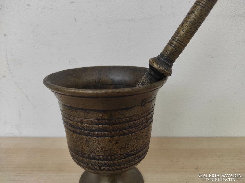 Antik patika konyhai eszköz bronz mozsár gyógyszerész szerszám 18. - 19. század 883 7432