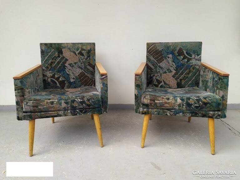 Retro fotel bútor 2 darab fa karfás szék karosszék