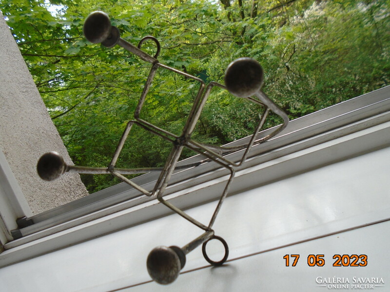 Art Nouveau, once silver-plated spice rack on height adjustable 4 legs, in found condition