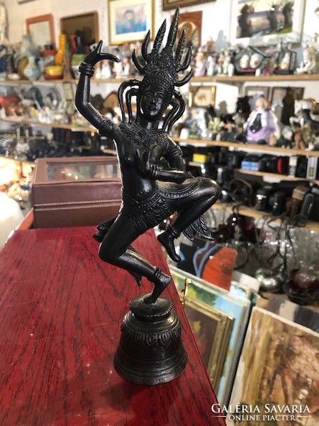 Bronze statue of Vishnu, 22 cm in size, excellent for collectors, with bell