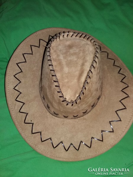 Retro WESTERN - bőr vadnyugati COWBOY kalap jó állapotban a képek szerint 2