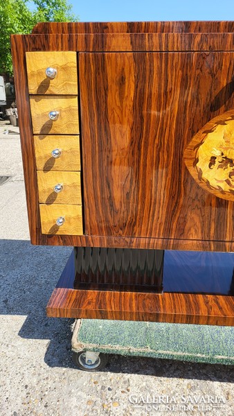 Art deco marquetry chest of drawers