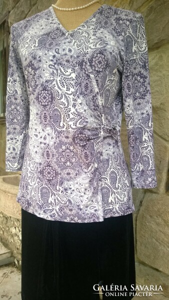M&co elegant even casual women's top-blazer-jacket purple-white, m-l