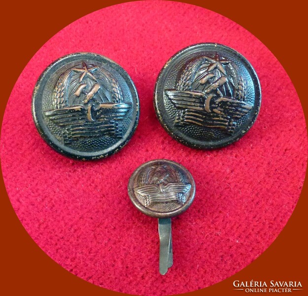 Rákosi period uniform railway buttons. 3 pcs. N35