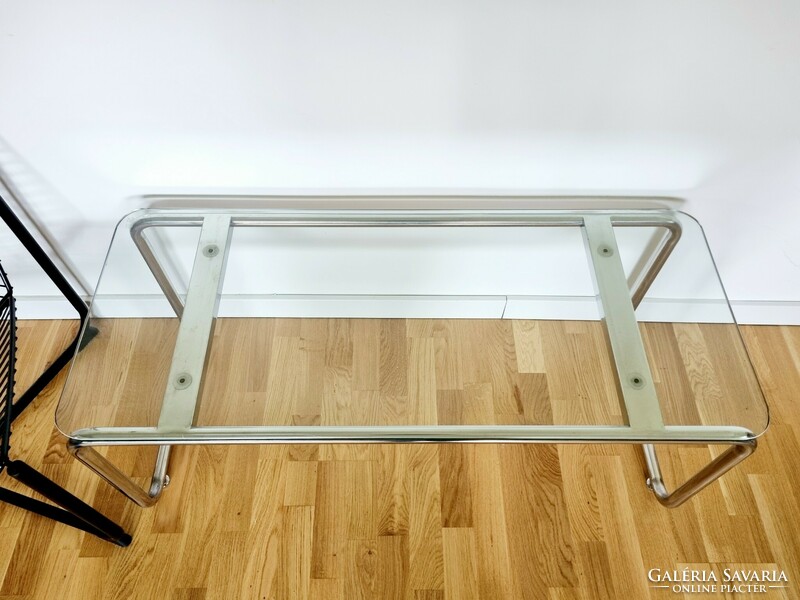 Bauhaus-style tubular glass table, coffee table