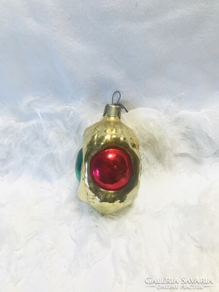Retro üveg karácsonyfadísz ,lámpa