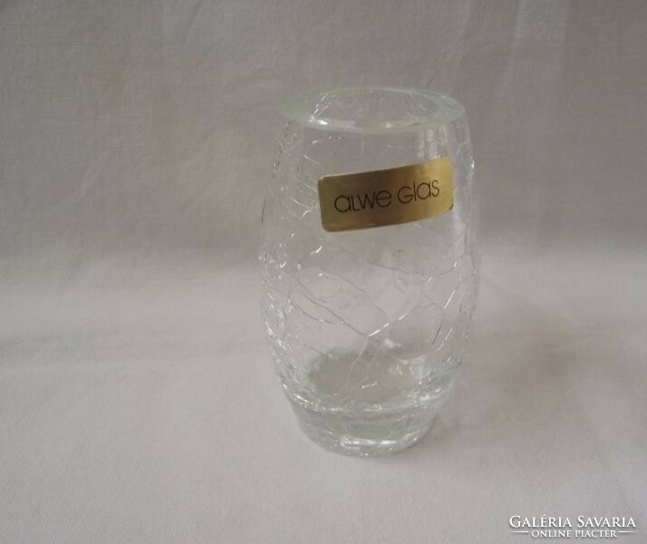 Repesztett,fátyol üveg ibolya váza (alve glas)