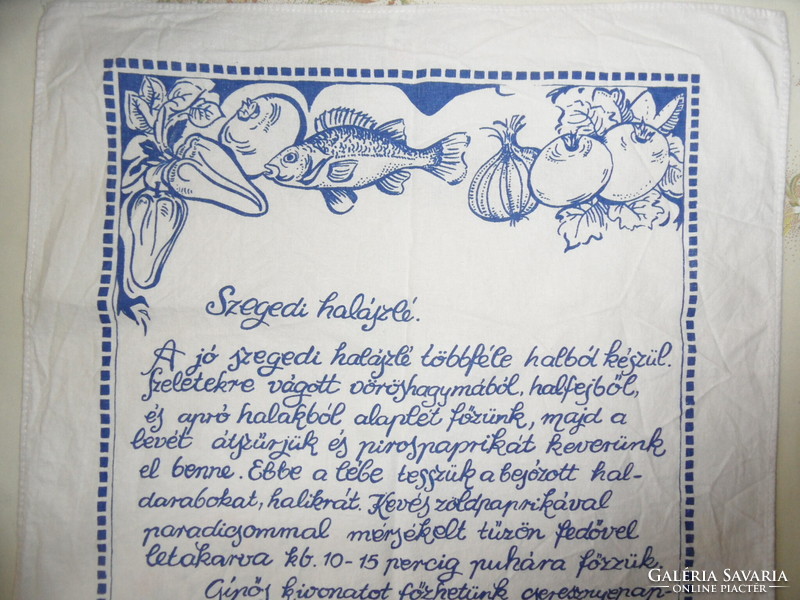 Szegedi halászlé recept, konyhai textil