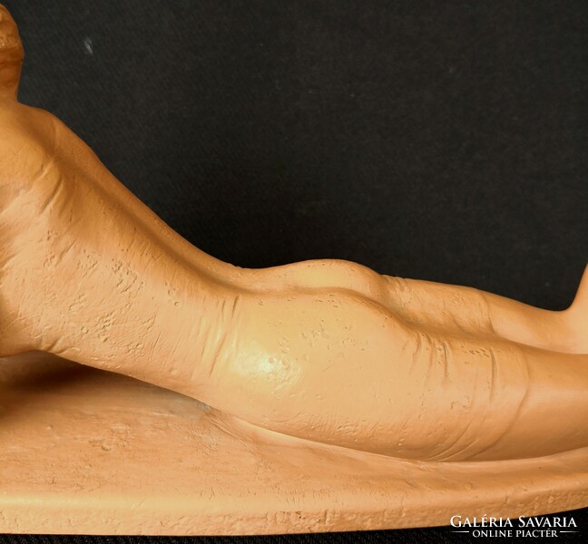 Dt/234 - józsef gondos - spring, glazed terracotta sculpture