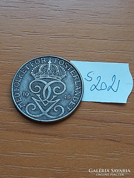Sweden 5 cents 1948 ww ii iron, v. Gustav s202