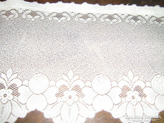 Csodaszép vintage halványrózsaszín virág motívumos panoráma / vitrázs függöny