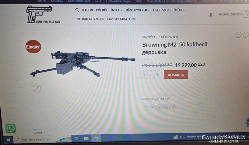 Deactivated browning m2 12.7mm heavy machine gun