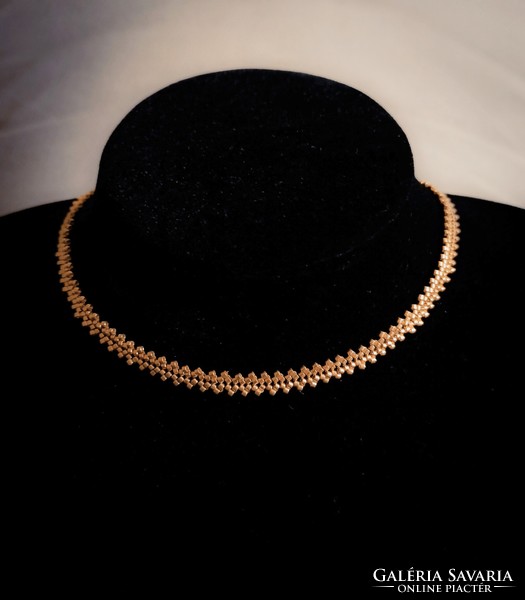 "Golden Beading Necklace" gyöngyfűzött arany nyakék