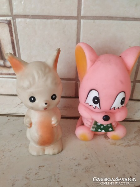 Retro rubber toy, squirrel, mickey mouse whistle rubber figure for sale!