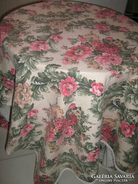 Beautiful vintage style special baroque rose bedspread with a huge soft Spanish lace edge