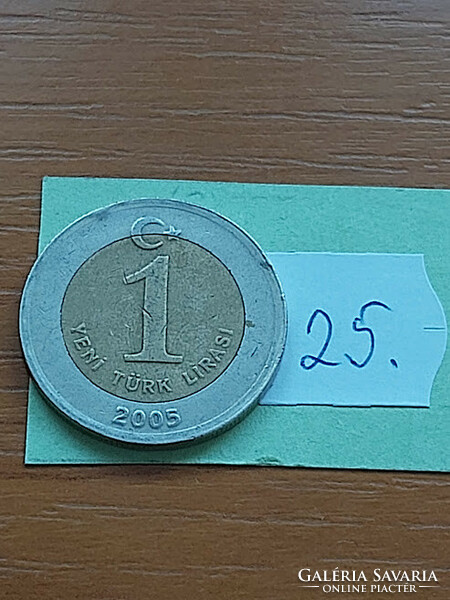 Turkey 1 lira 2005 bimetal 25