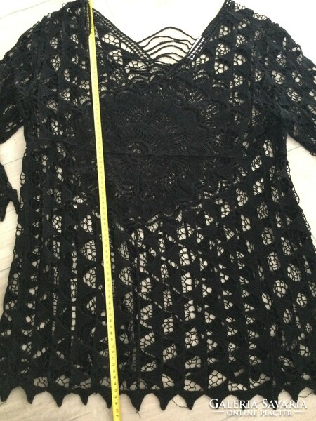 Black cotton lace beach dress