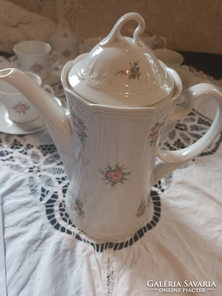 Eladó régi porcelan Bavaria virágos teás készlet!