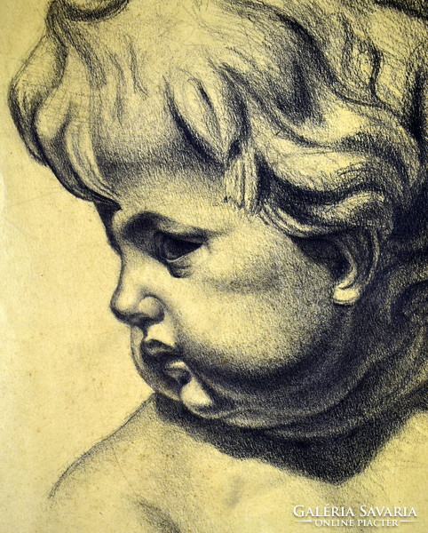 Tirpák Sándor (1884-?) ART DECO GYERMEK PORTRÉ 1930 körül