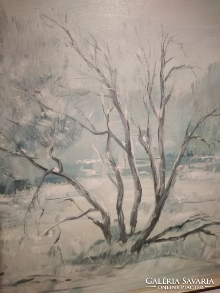 Otto Vágfalvi (1925-2015) cold winter c. Painting