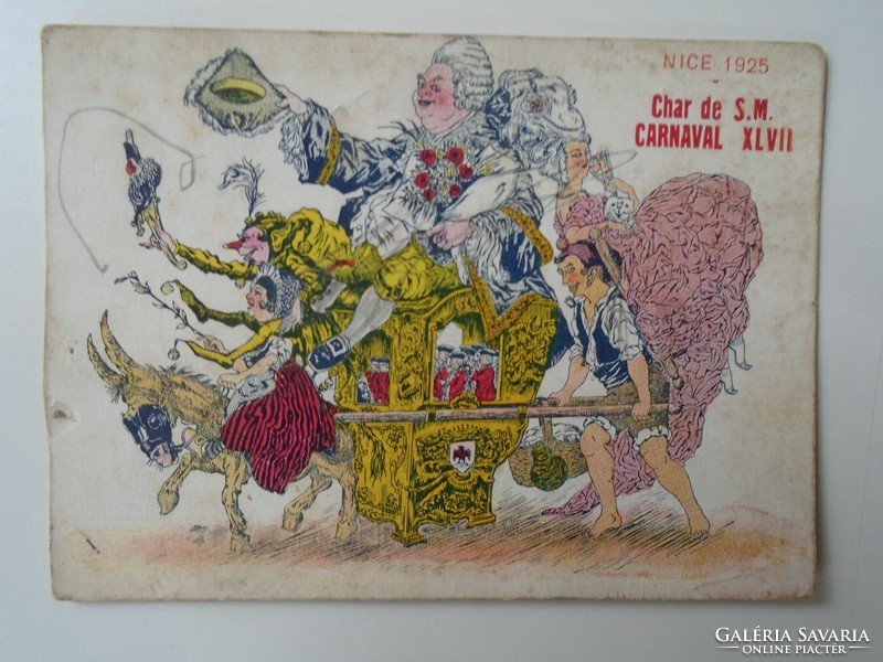 D195734 postcard (damaged) char de s.M. Carnaval xlvii nice - 1925 Nice carnival 1925