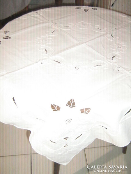 Beautiful rosette white tablecloth