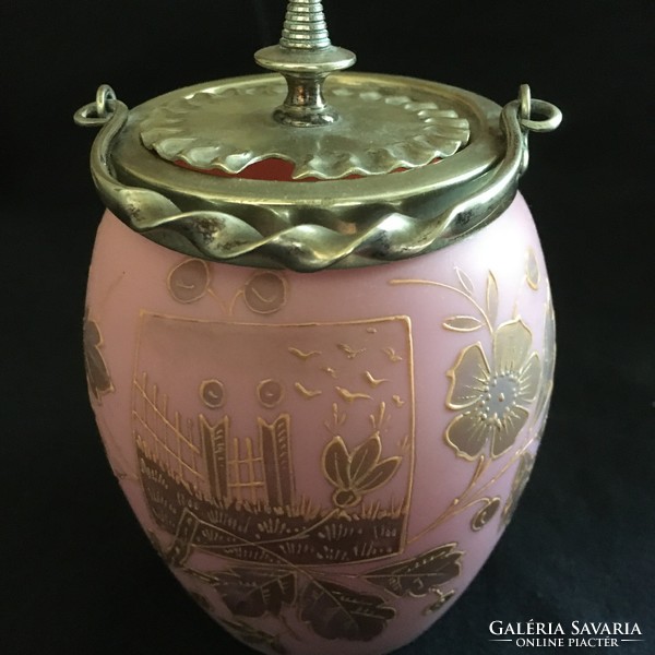 1910 Art Nouveau opal glass sugar bowl from around 1910!!!! 14X9 cm!!!