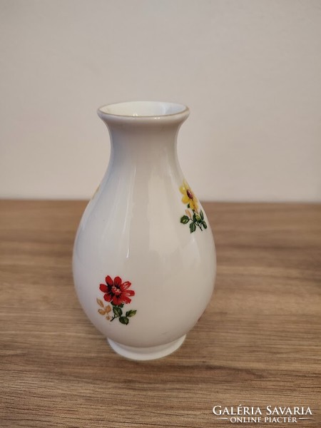 Hollóházi kicsi virágos porcelán váza