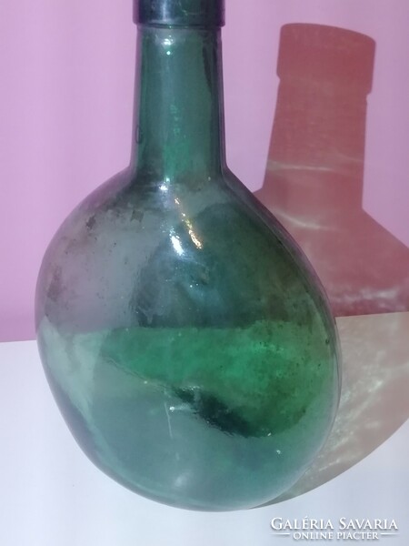 Old green wine bottle, ham bottle