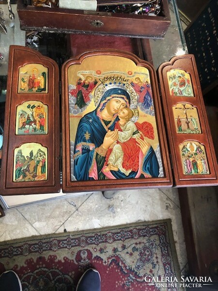 Iconostasis, Greek, with Swarovski crystals, 24 carat gold