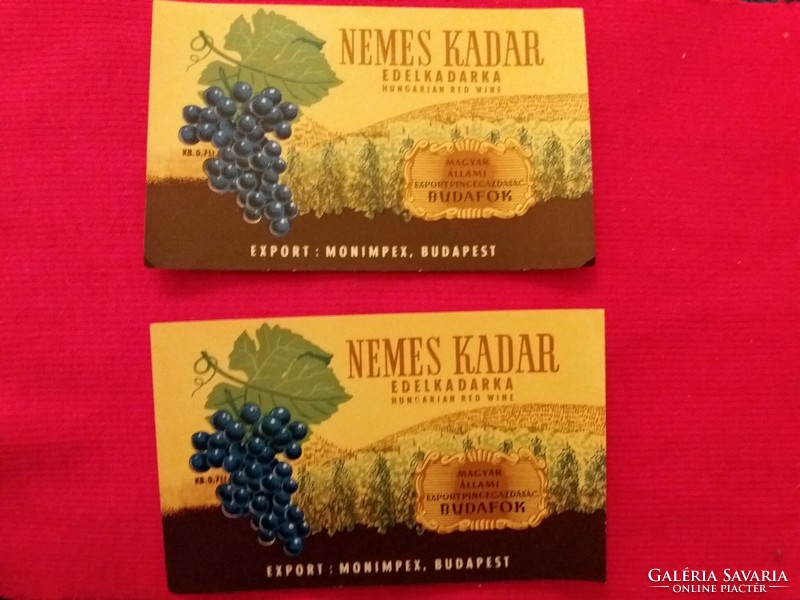 Old - Budafok - Nemes Kadar wine label 0.7 l drink label collector's condition as per the pictures