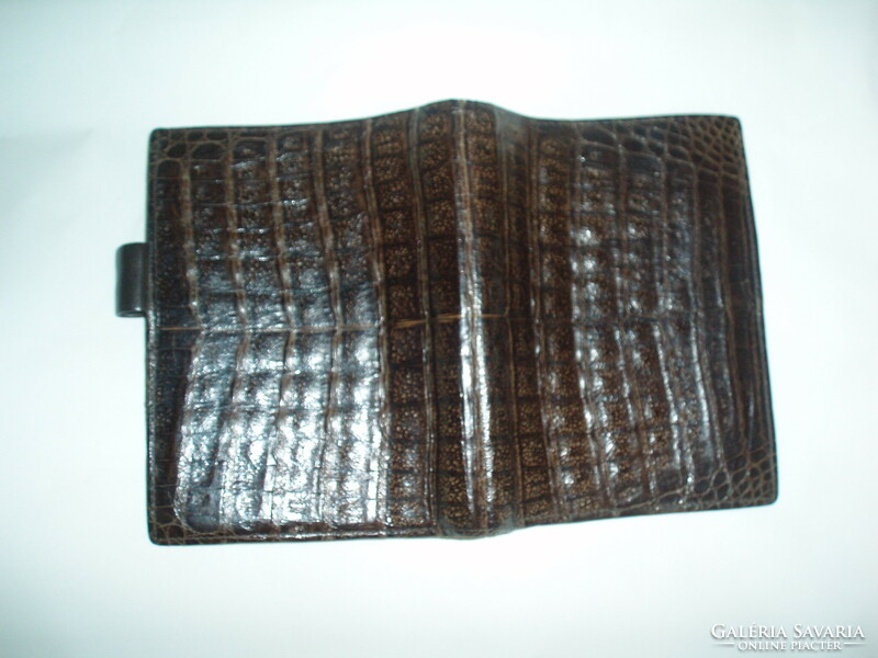 Vintage real crocodile leather notebook holder, wallet