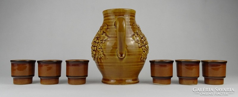 1N180 old grape cluster ceramic brandy set